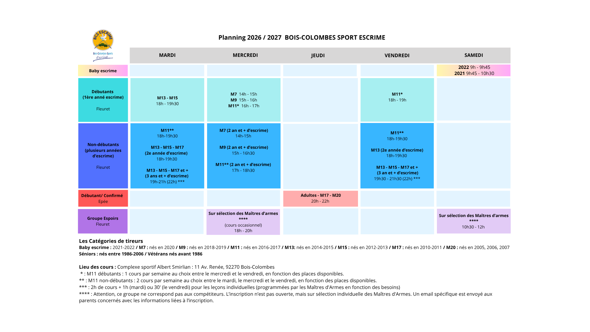 Horaires